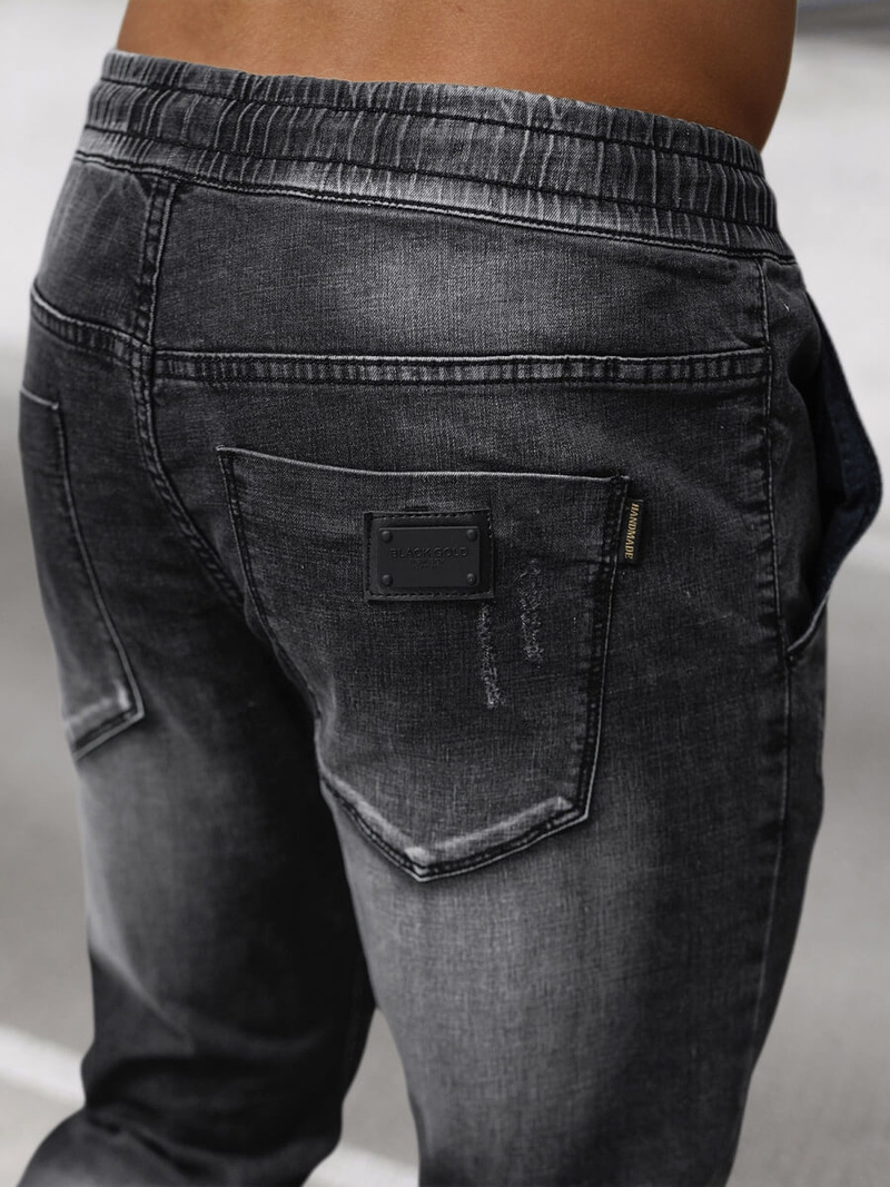 Vaqueros jogger de hombre negras OZONEE NB/MP0135N