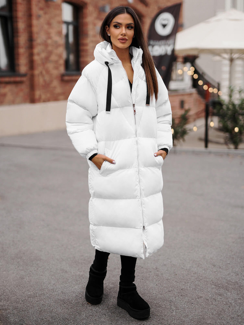 Chaqueta de mujer blanca OZONEE JS/5M3163/281Z