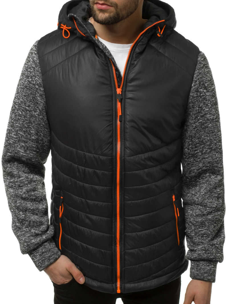 Chaqueta de hombre negra OZONEE JS/KS2001K
