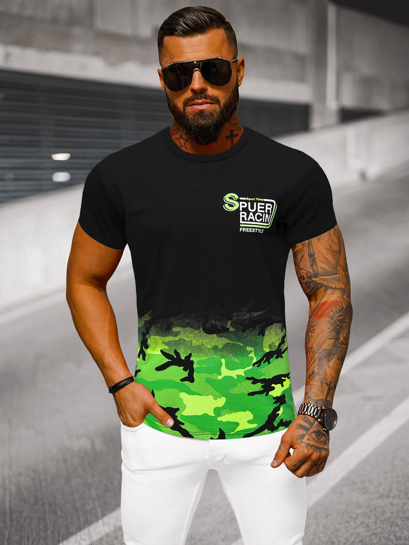 Camiseta de hombre verde OZONEE JS/S985/153Z