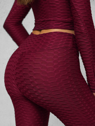 Conjunto de chándal de dos piezas de burdeos OZONEE O/22060Z