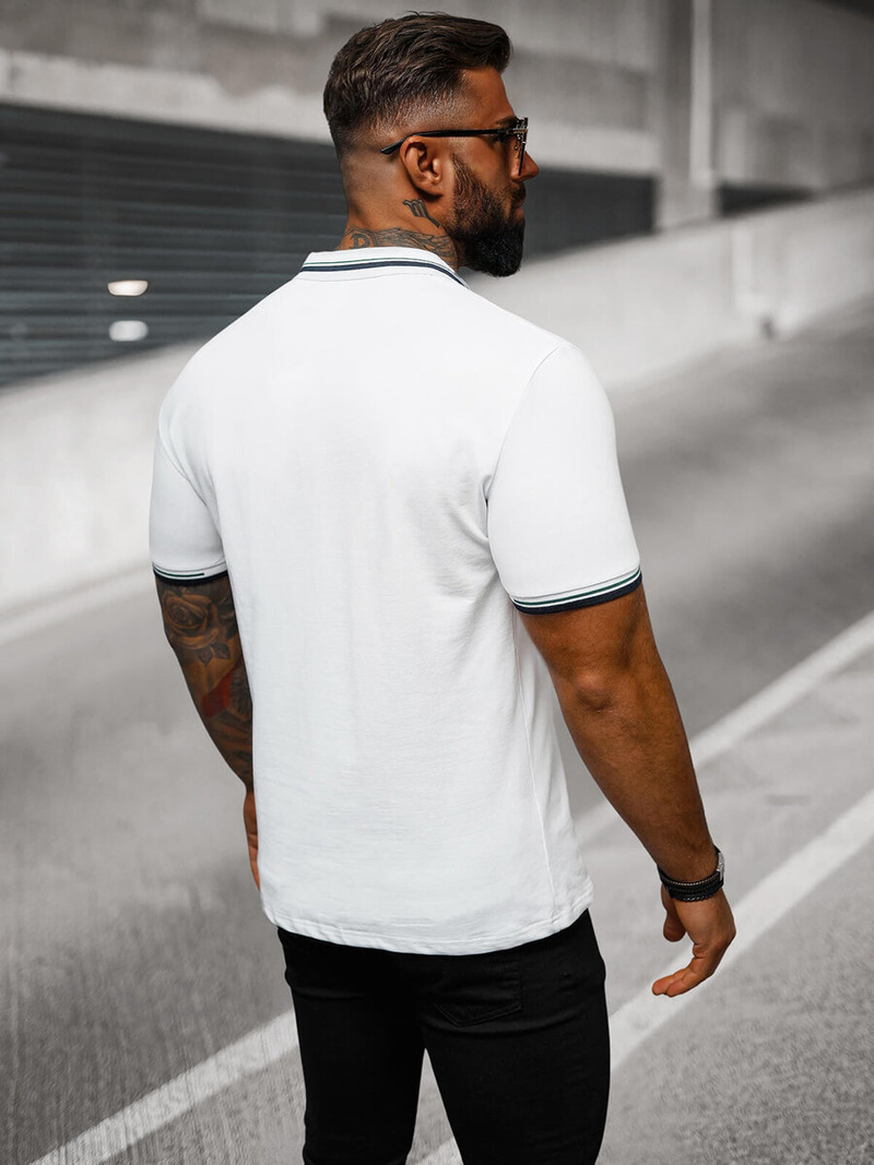 Polo de hombre blanca OZONEE O/DA736