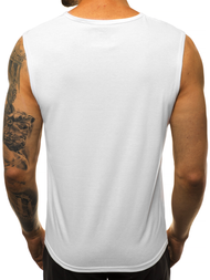 Camiseta sin mangas de hombre blanco OZONEE JS/KS2078
