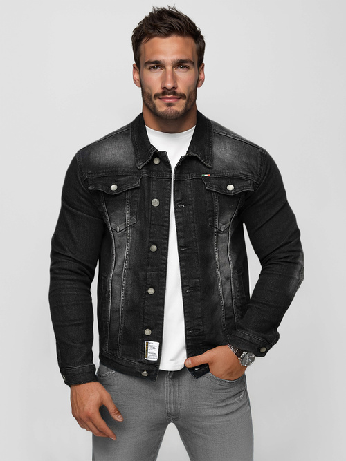 Chaqueta vaquera de hombre negra OZONEE NB/MJ512NZ
