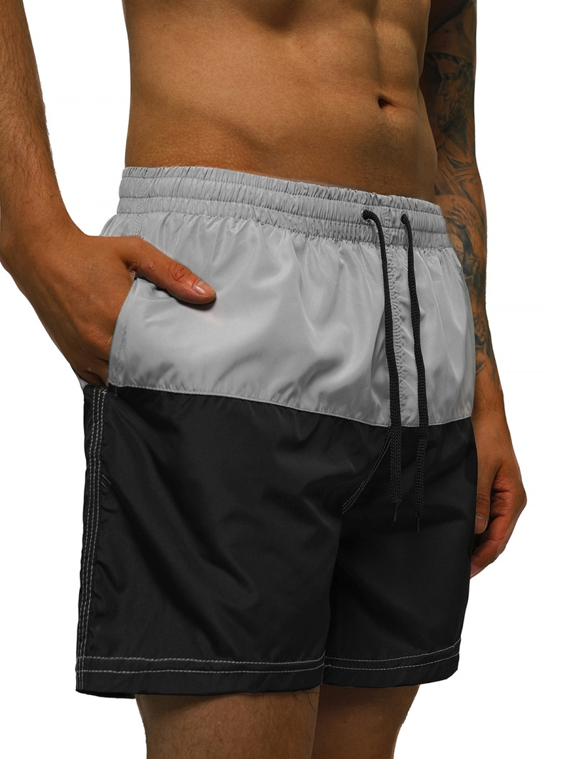 Bañador de hombre gris negro OZONEE JS/HM065