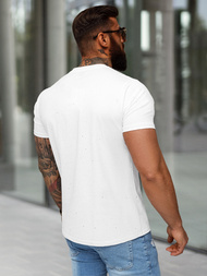 Camiseta de hombre blanco OZONEE O/QQ1390