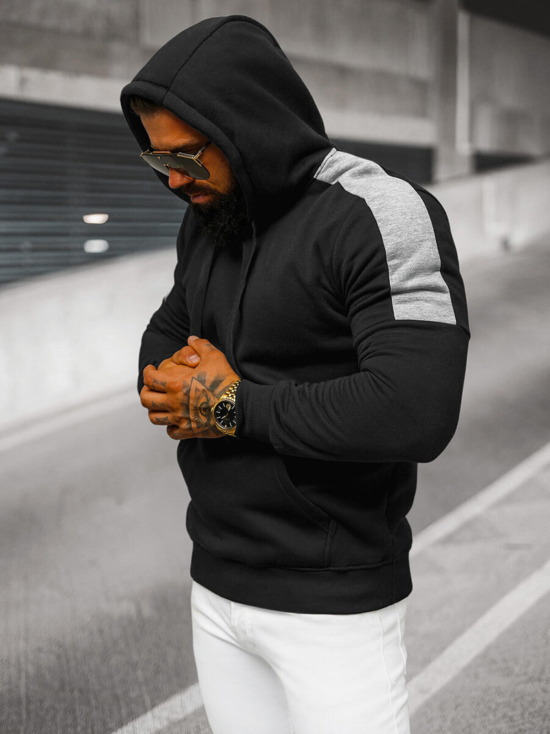 Sudadera de hombre negra OZONEE JS/8B1311/3