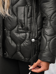 Chaqueta de mujer negro-marrón OZONEE JS/5M3226/392A