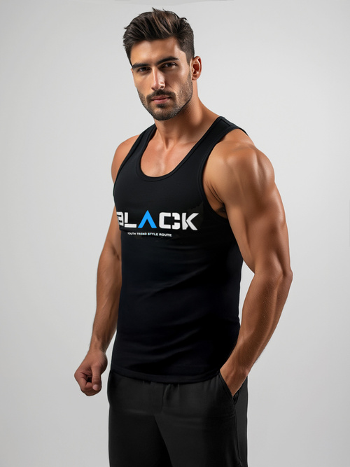 Camiseta sin mangas de hombre negra OZONEE JS/8B1707/3