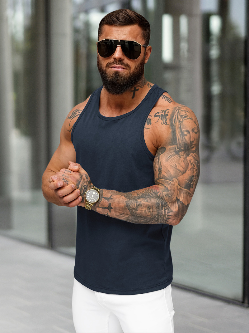 Camiseta sin mangas de hombre granate OZONEE JS/99002Z