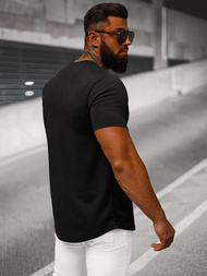 Camiseta de hombre negro-blanco OZONEE O/7776T