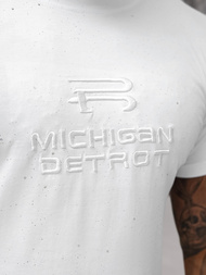 Camiseta de hombre blanco OZONEE O/QQ1389