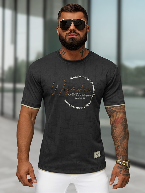 Camiseta de hombre negras OZONEE O/QQ1535