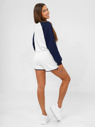 Conjunto de chándal de dos piezas blanco-azul marino OZONEE JS/M58631AB