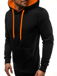 Sudadera de hombre negro-naranja OZONEE JS/2011