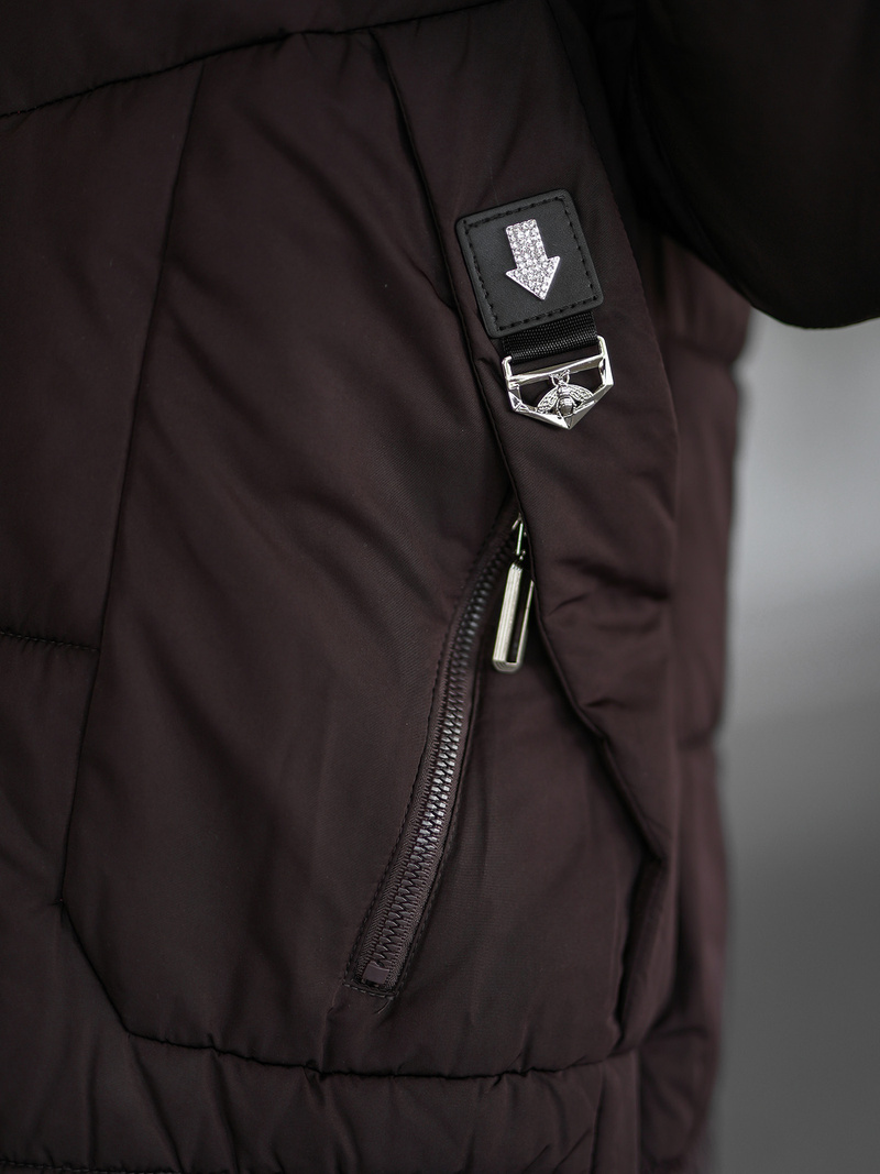 Chaqueta de mujer en chocolate OZONEE JS/16M9302/158