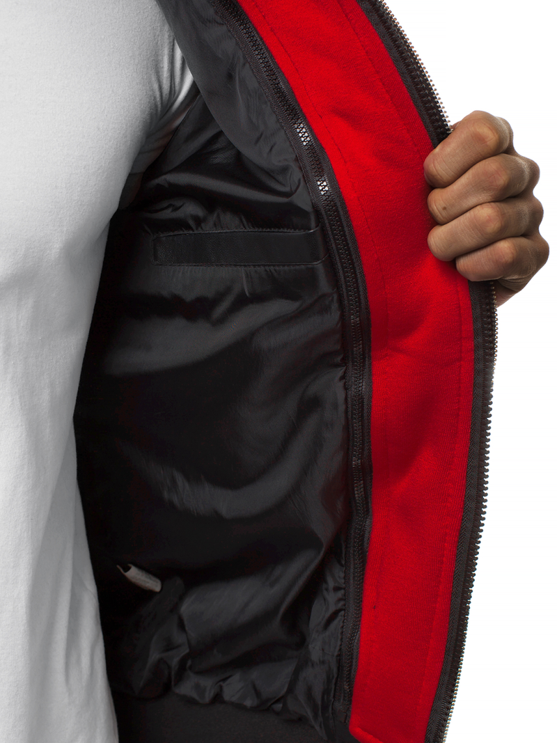 Chaqueta de hombre negra-roja OZONEE N/6132Z