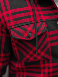 Camisa de hombre negra-roja OZONEE O/3A91/4