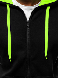 Sudadera de hombre negra-celadón OZONEE JS/2013