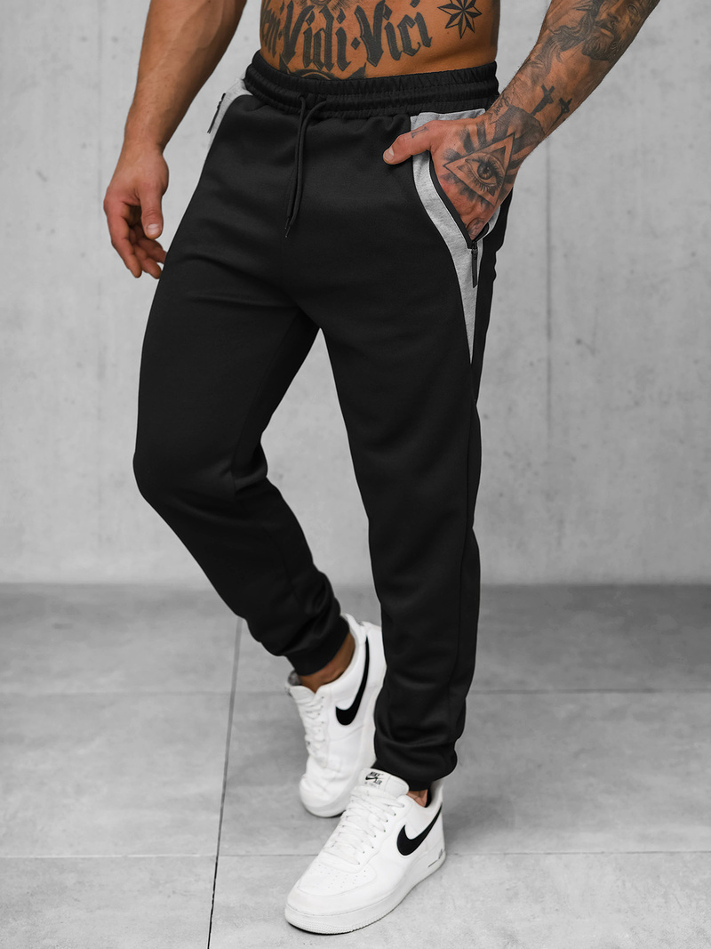 Pantalón de chándal de hombre negras OZONEE JS/15K1813/3