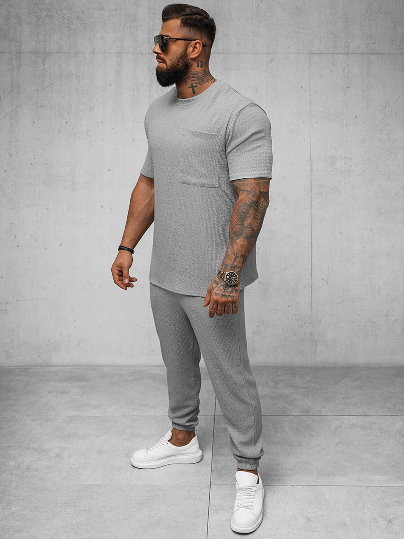 Camiseta de hombre gris OZONEE O/Y960T