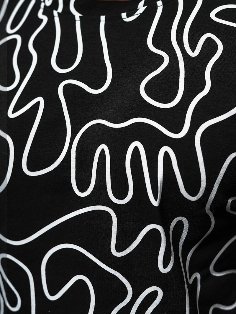 Camiseta de hombre negra OZONEE JS/8T1198/3