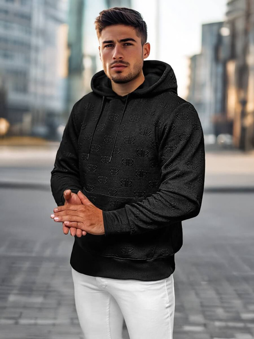 Sudadera de hombre negra OZONEE JS/3B566Z