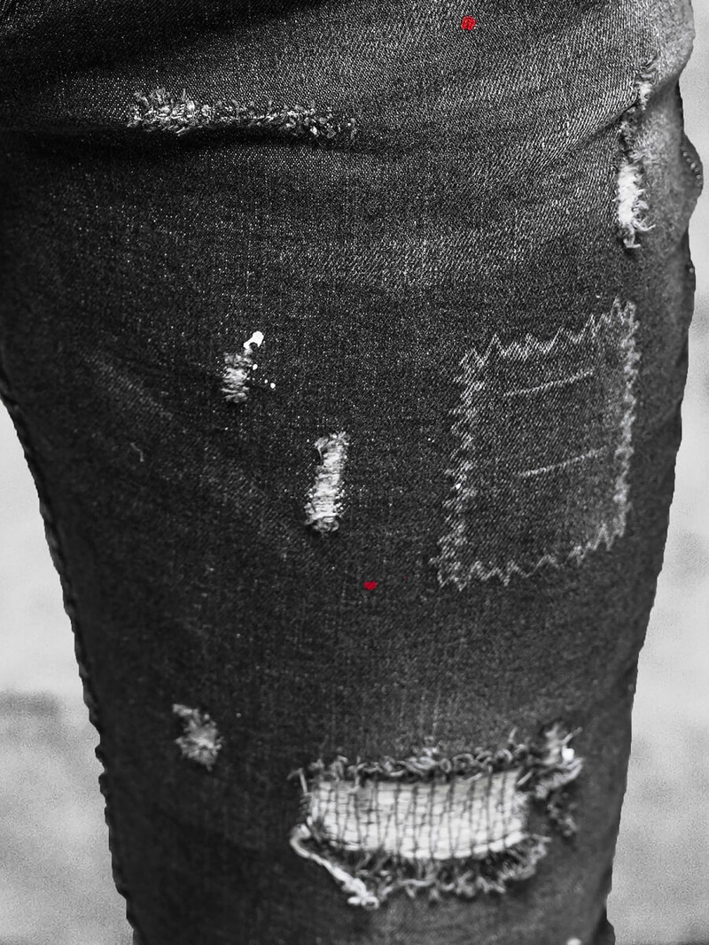 Vaqueros de hombre negras OZONEE O/MB463