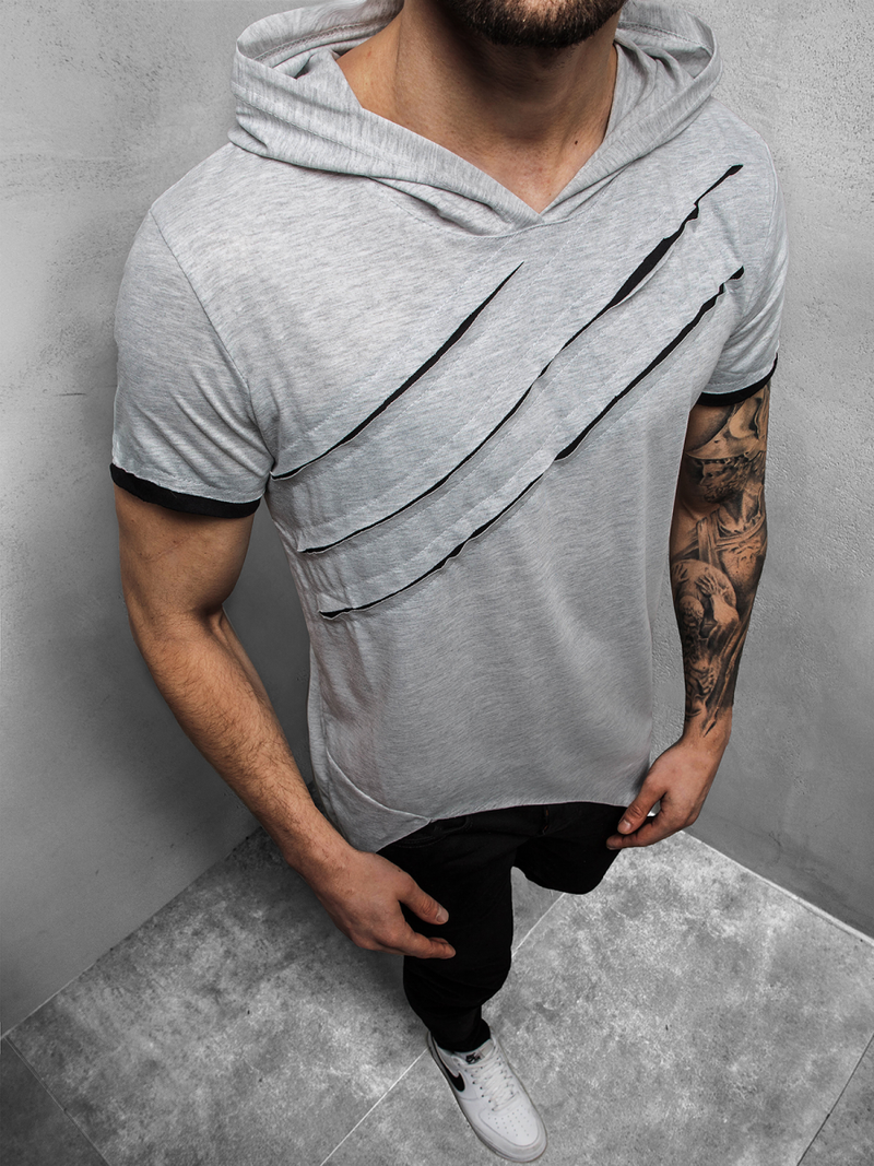 Camiseta de hombre gris OZONEE A/1185Z