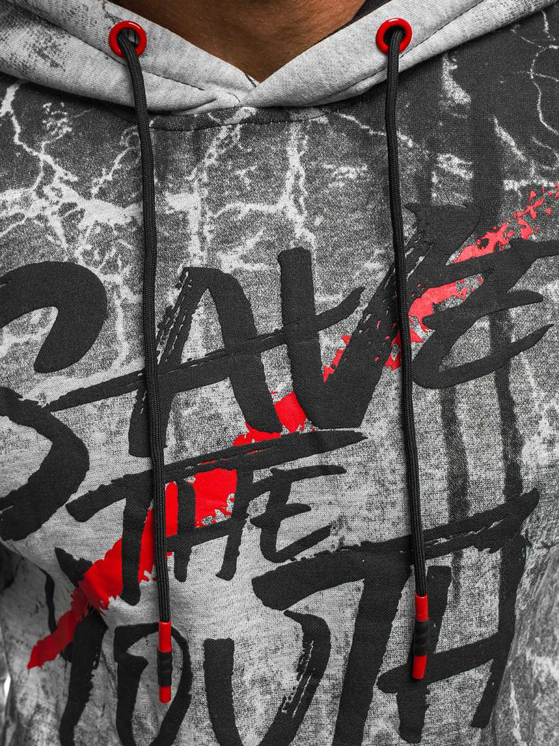 Sudadera de hombre gris OZONEE JS/DD267Z