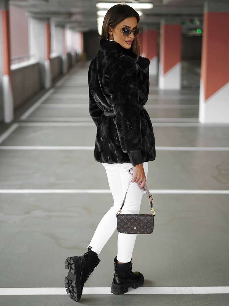 Chaqueta de mujer negra OZONEE JS/11Z8075Z