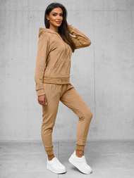 Chándal velour de mujer de beige OZONEE O/8C1175/91Z
