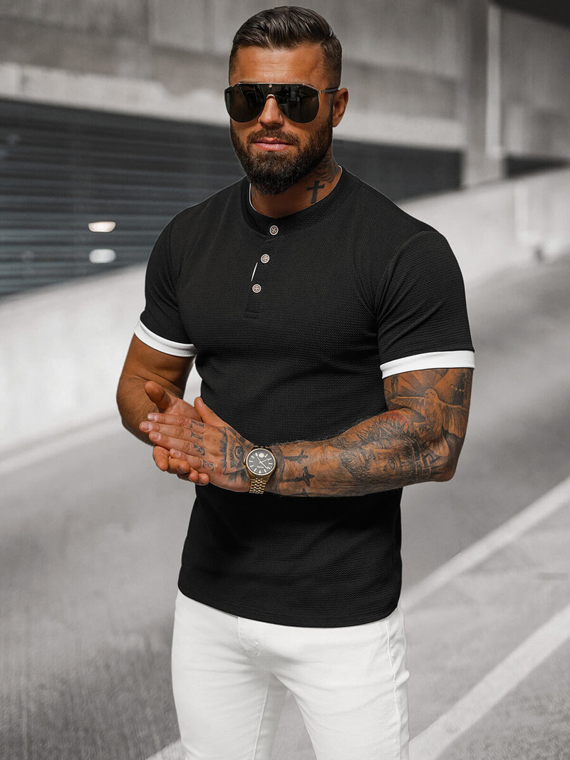 Camiseta de hombre negras OZONEE O/M011