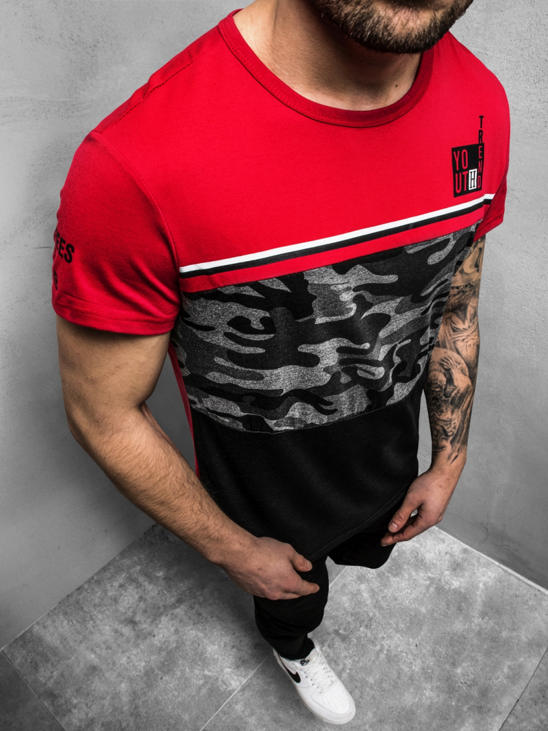 Camiseta de hombre roja OZONEE JS/SS10979Z