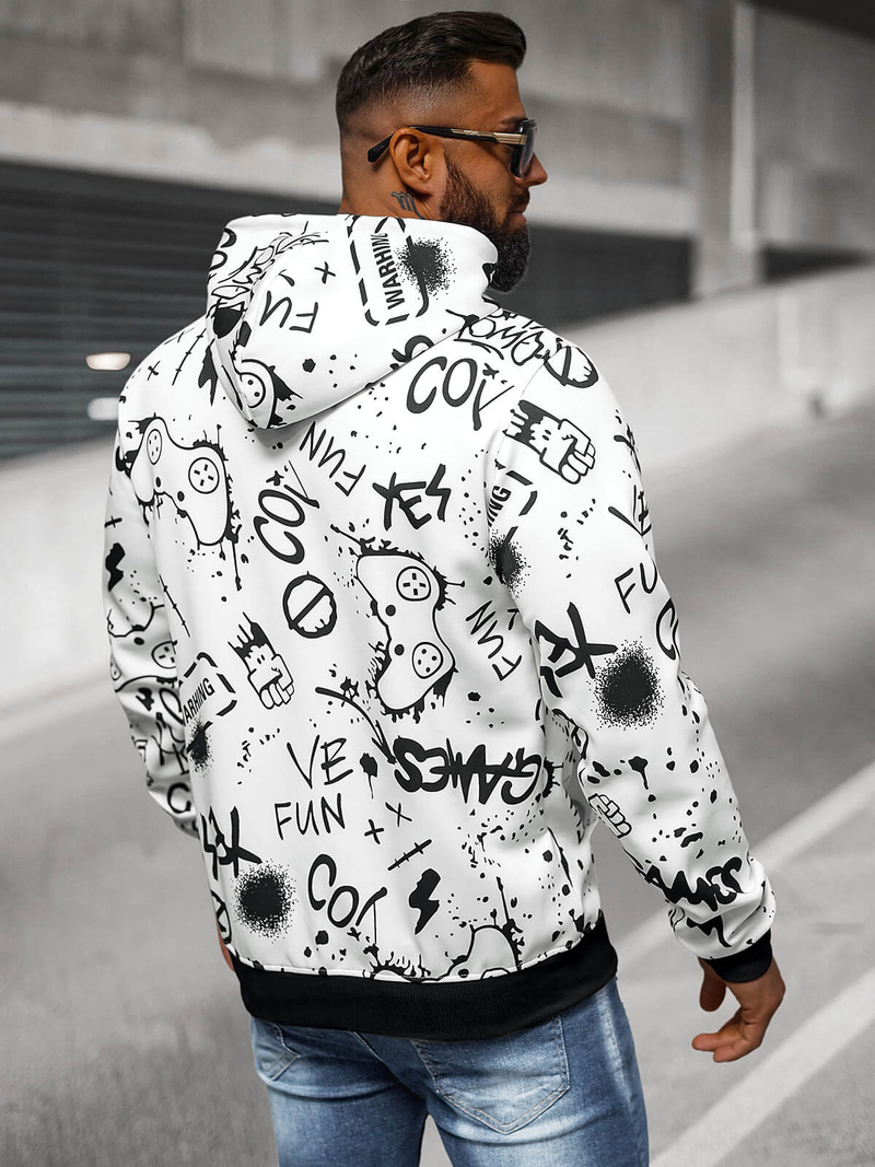 Sudadera de hombre blanca OZONEE JS/8B1227/1