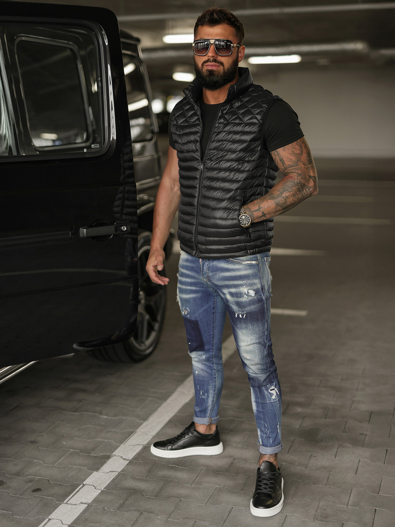 Chaleco de hombre negra OZONEE JS/16M9333/392BZ