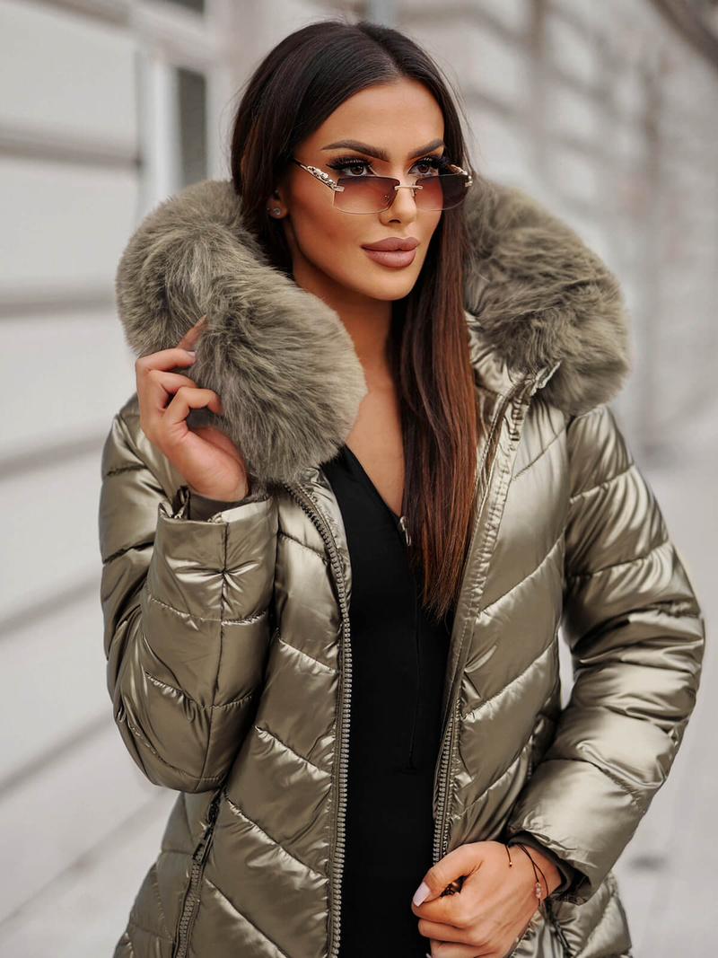 Chaqueta de mujer oro OZONEE JS/16M9100/403Z