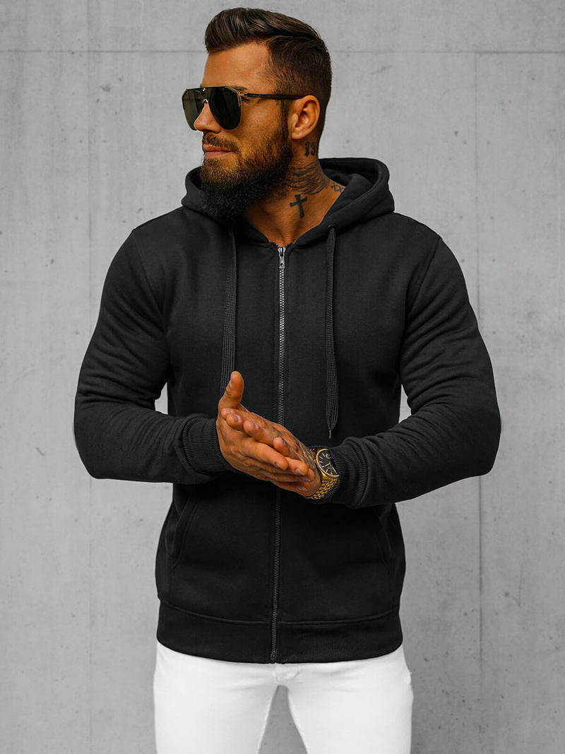 Sudadera de hombre negra OZONEE JS/2008Z