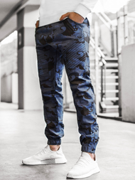 Pantalón chino jogger de hombre azul marino-camuflaje OZONEE A/0952