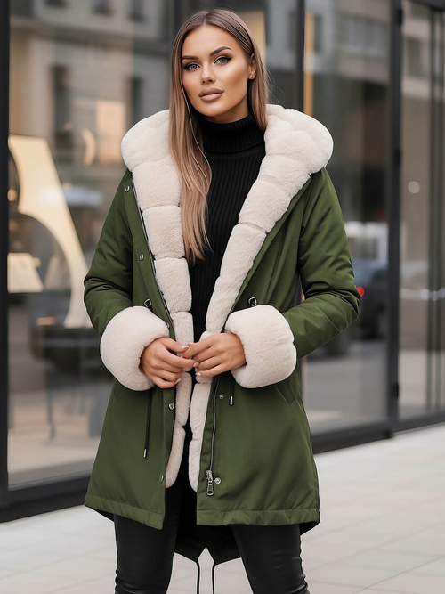 Chaqueta de mujer en verde OZONEE JS/M763/136Z