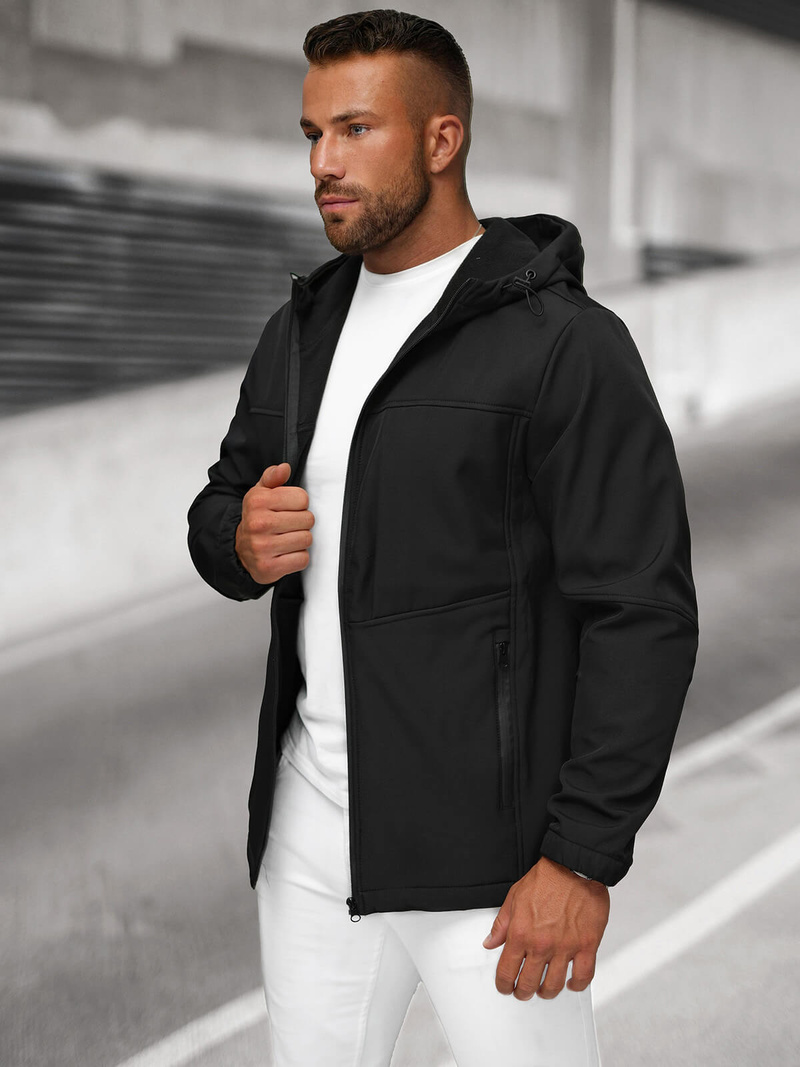 Chaqueta softshell para hombre negro OZONEE JS/27B6523/3