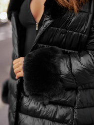 Abrigo de mujer negro OZONEE JS/5M3160/392Z