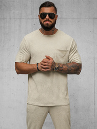 Camiseta de hombre beige OZONEE O/Y960T