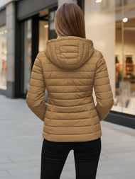 Chaqueta de mujer beige oscuro OZONEE JS/16M9103/84Z