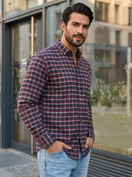 Camisa de hombre burdeos OZONEE V/V176Z