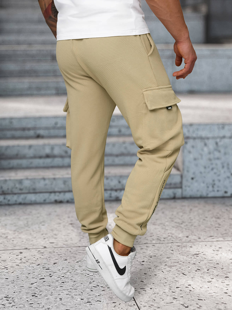 Pantalón de chándal de hombre beige OZONEE O/FF5026