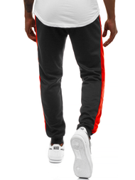 Pantalón de chándal de hombre negro-roja OZONEE JS/JZ11003