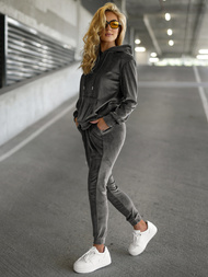 Chándal velour de mujer de grafito OZONEE JS/8C1301/6