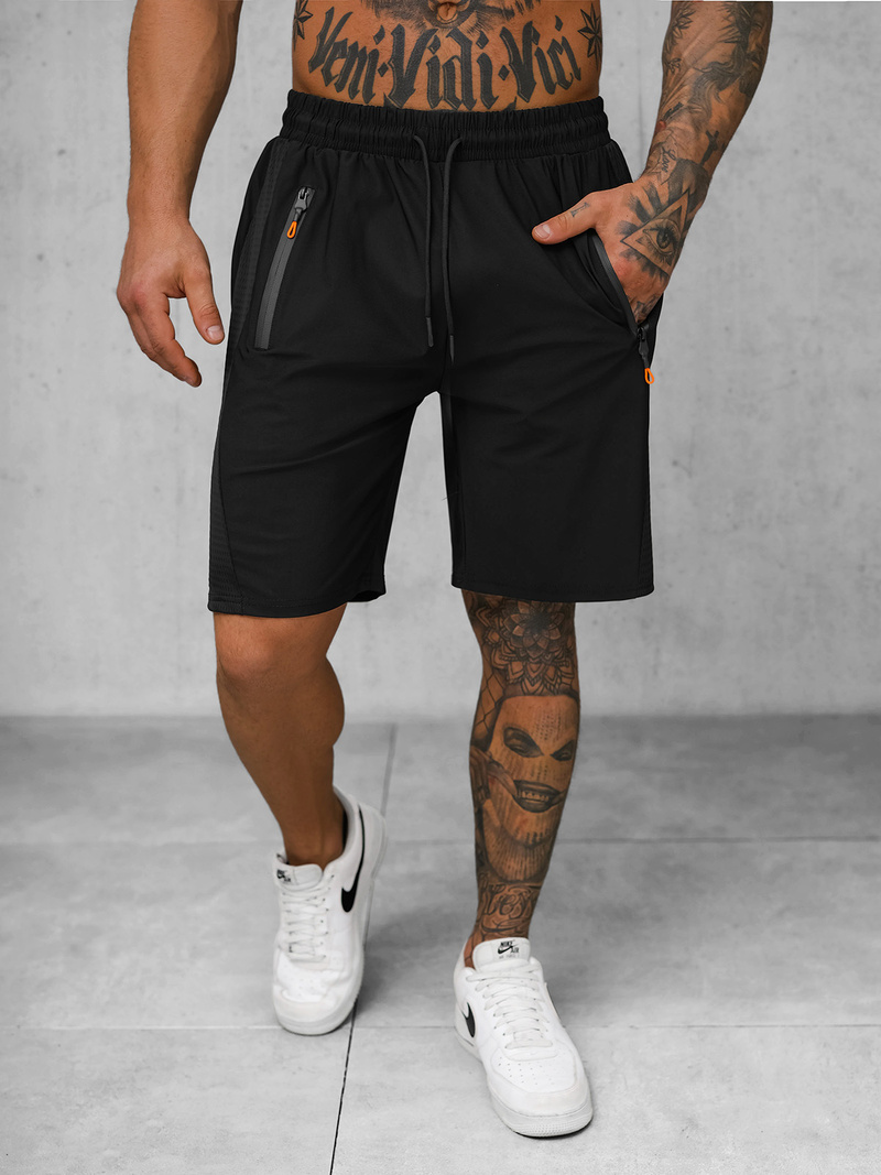 Pantalones cortos deportivos para hombre negras OZONEE JS/12K1803/3