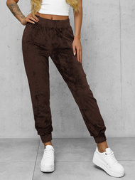 Pantalón velour de chándal para mujer chocolate OZONEE JS/92K527/160